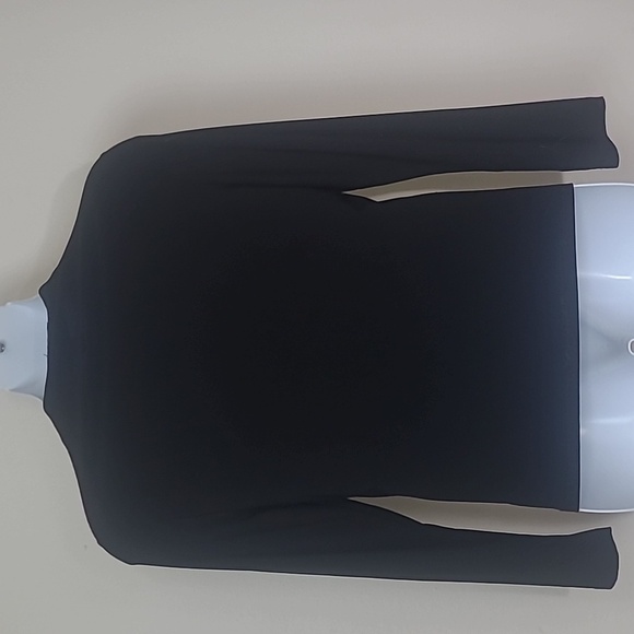 Becky & Bobby Striped Zip Front Blazer Jacket L  Geometric Black White V Neck - Picture 3 of 4